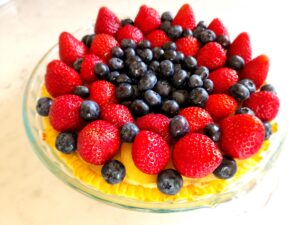 Completed Lemon Curd Tart with Fruit Topping