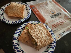 Toasted Lavash Flat Bread Sandwich